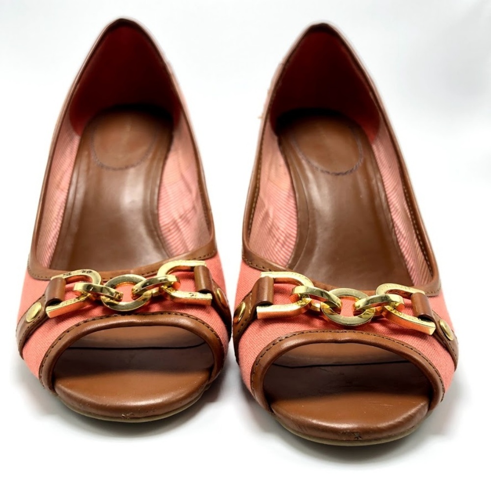 Tommy Hilfiger cork peep toe wedges Chain 8.5 - Picture 2 of 7